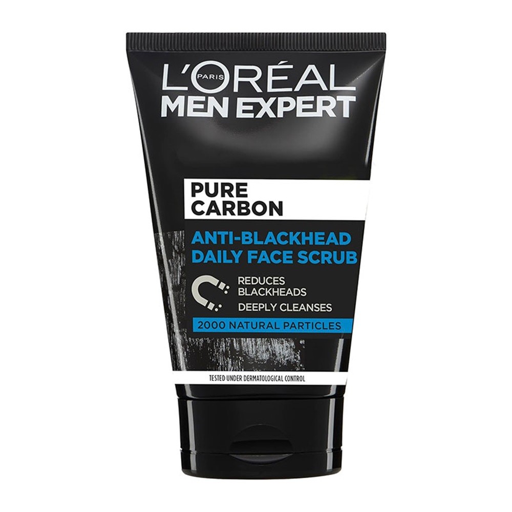 L'Oreal Men Expert Pure Charcoal Anti-Blackhead Daily Face Scrub (100ml)