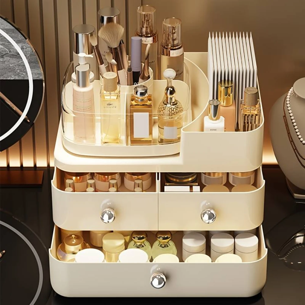 3-Tier Large Capacity Makeup Organizer with Drawers
