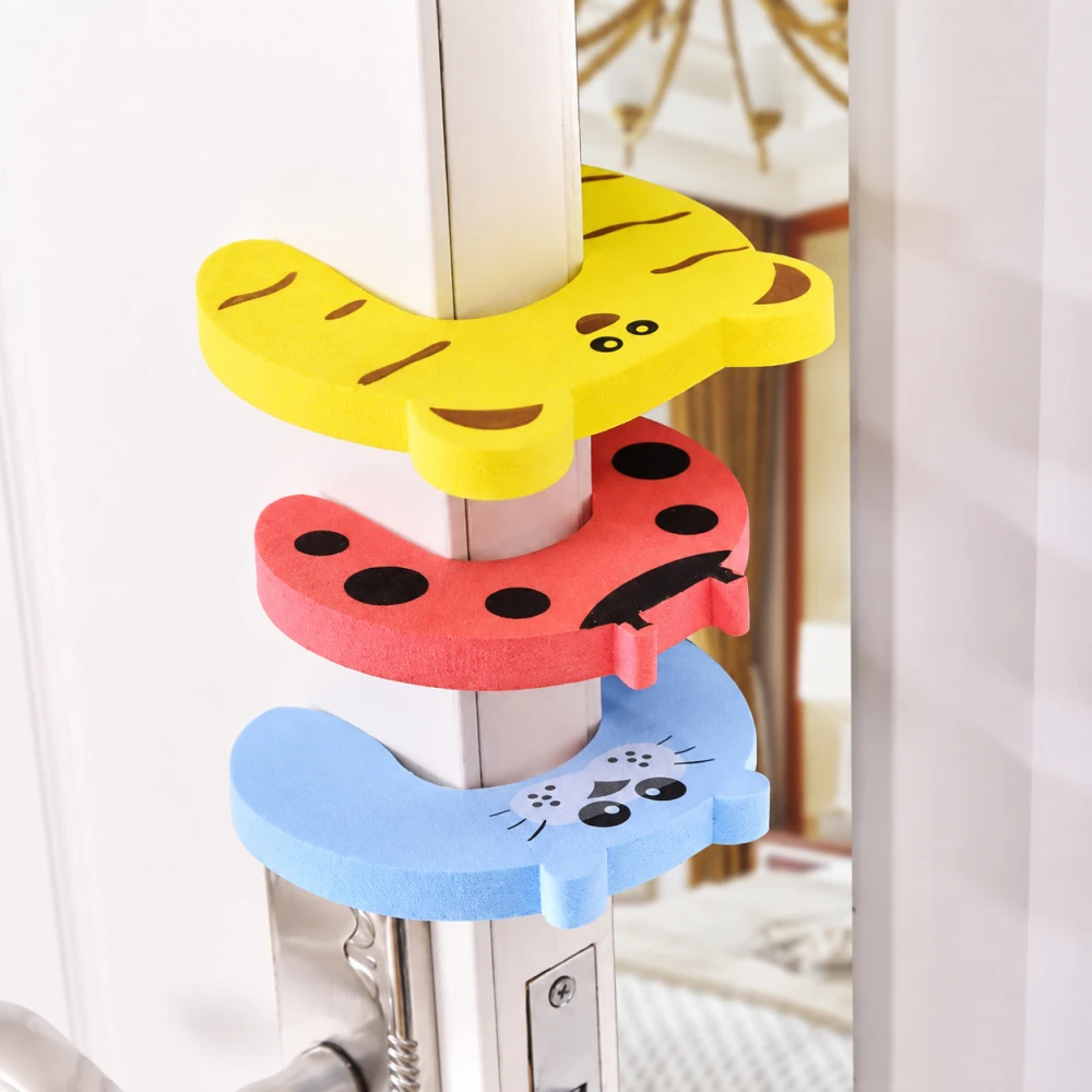 4 Pieces Cartoon Animal Foam Door Stopper