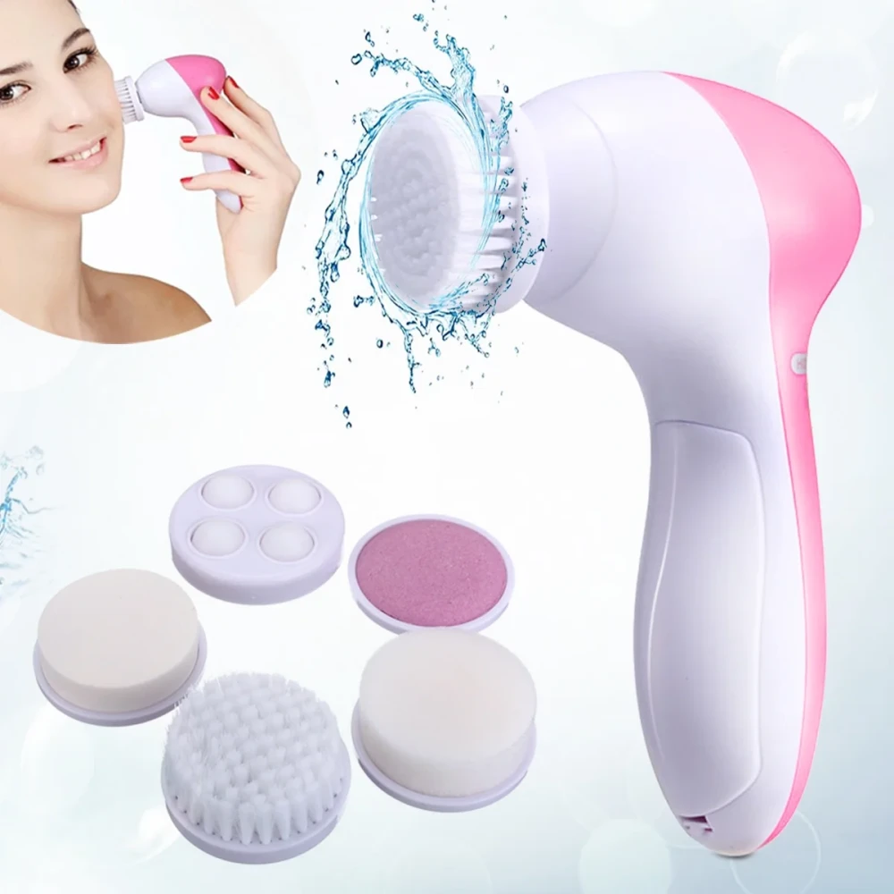 5 in 1 Multi-functional Cleansing Machine Cleanser Instrument Facial Massage Beauty Set