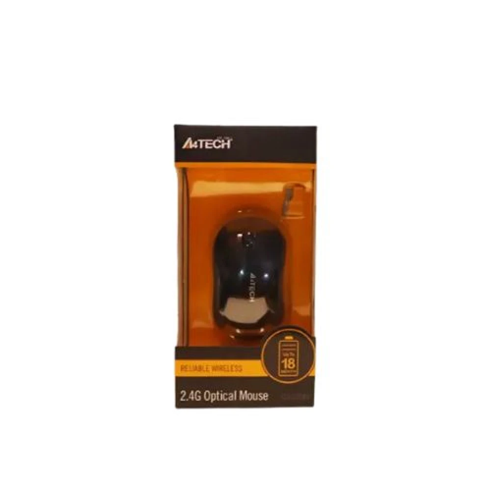 A4Tech Reliable Wireless 2.4G Optical Mouse G3-270N Full Black Color