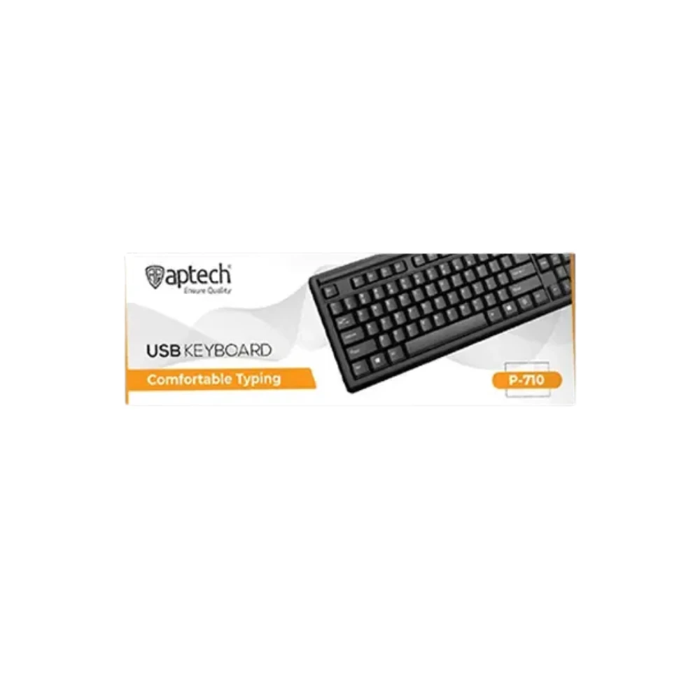 Aptech P-710 USB Keyboard Black Comfortable Typing