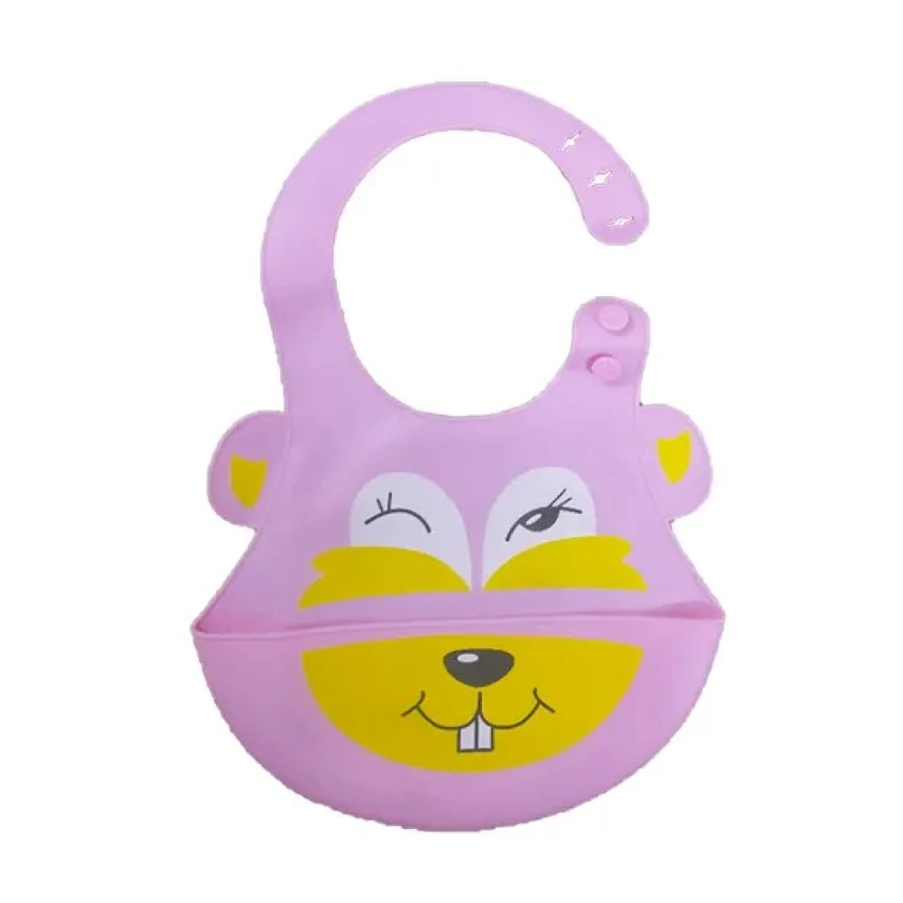 Baby Silicon Bib Pink Colour