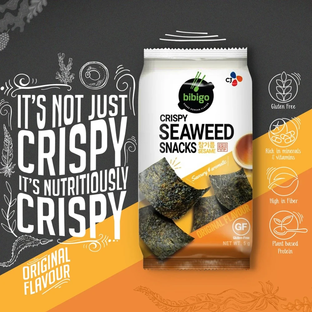 BIBIGO CRISPY SEAWEED BBQ FLVR 15 GM KR