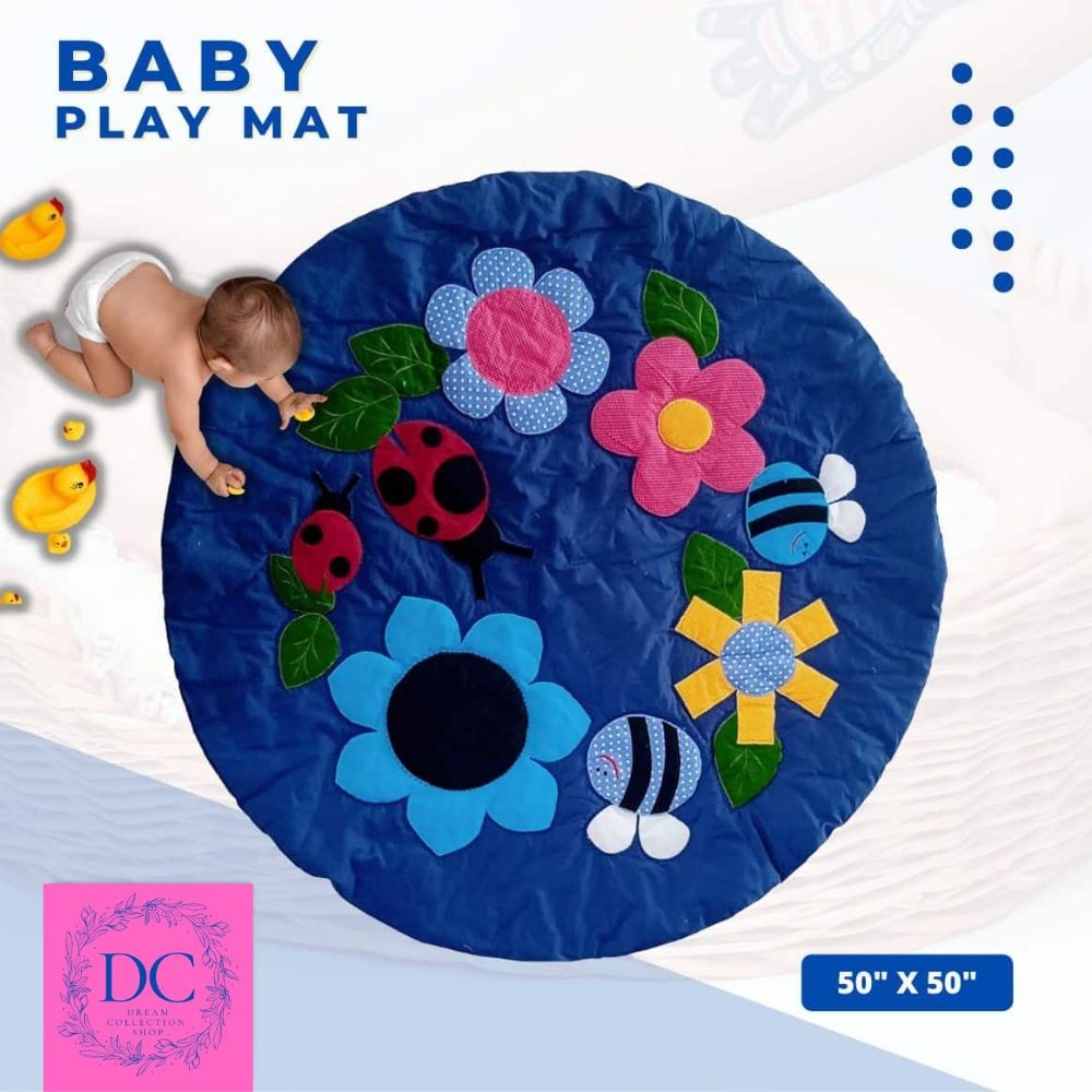 Blue Applique Baby Playmat 50″ x 50″