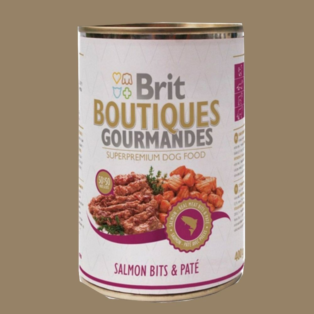 Brit Boutiques Gourmandes Salmon Bits and Paté Dog Food