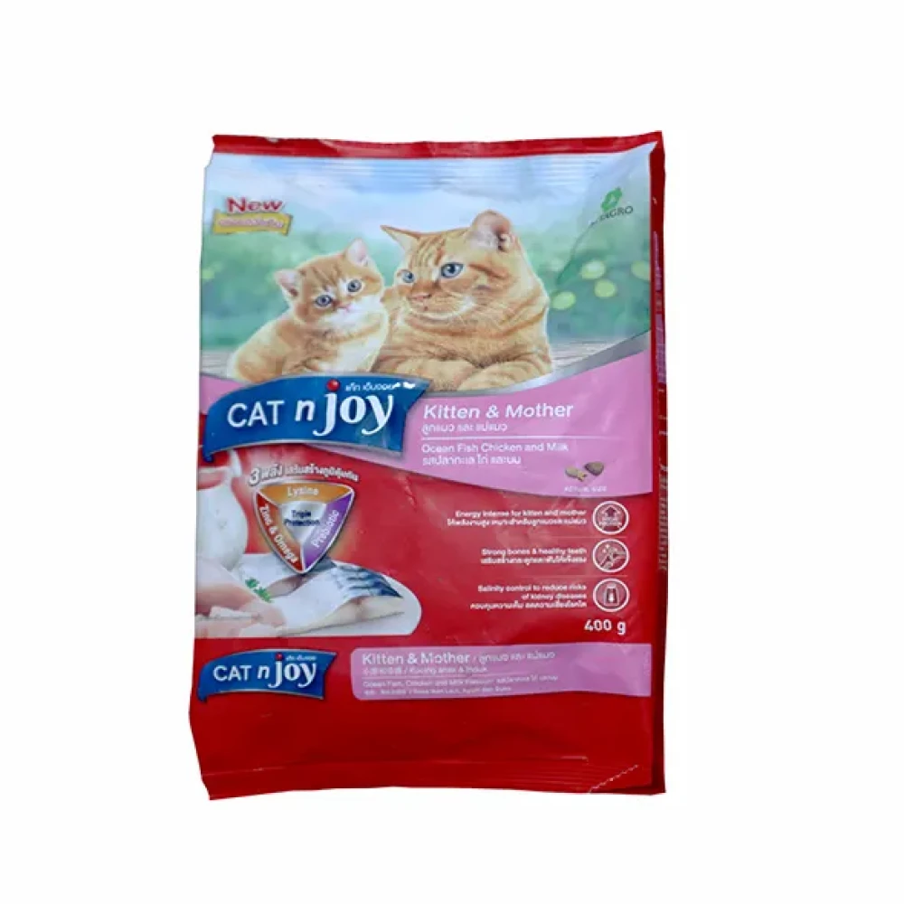 Cat n Joy Cat Food Ocean Fish, Chicken & Milk Flavour For Kitten & Mother - 400g