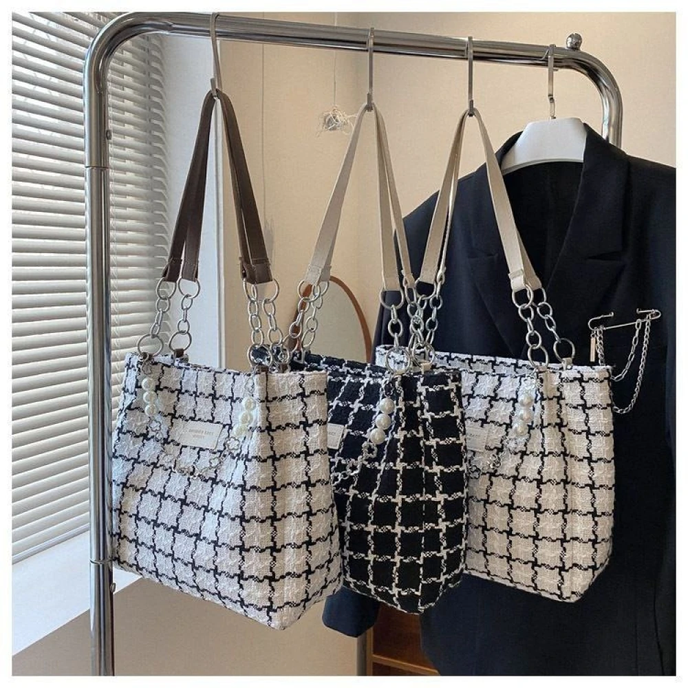Classic Plaid Chain Shoulder Bag