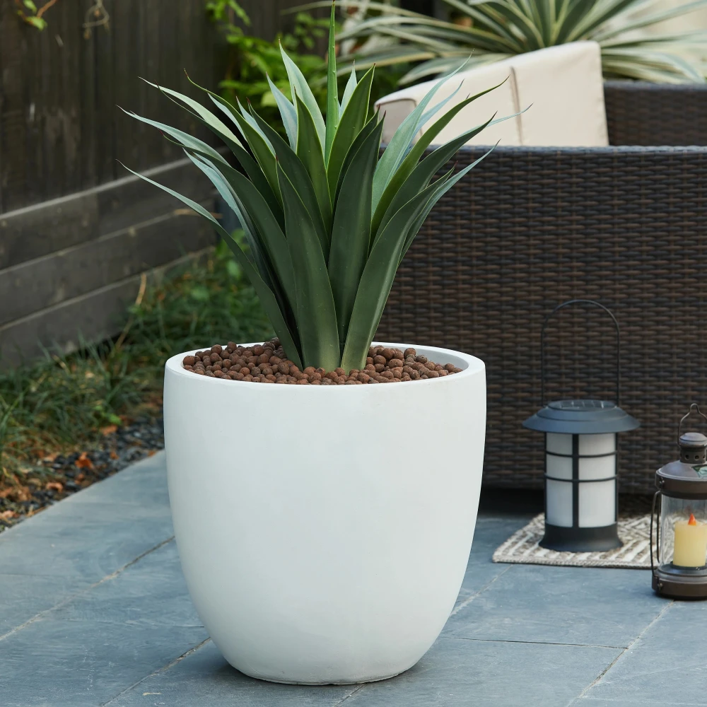 CONCRETE ROUND SHAPE PLANTER 9"/13"/19" MULTIPLE SIZE & COLOR - INDOOR & OUTDOOR USE POTS