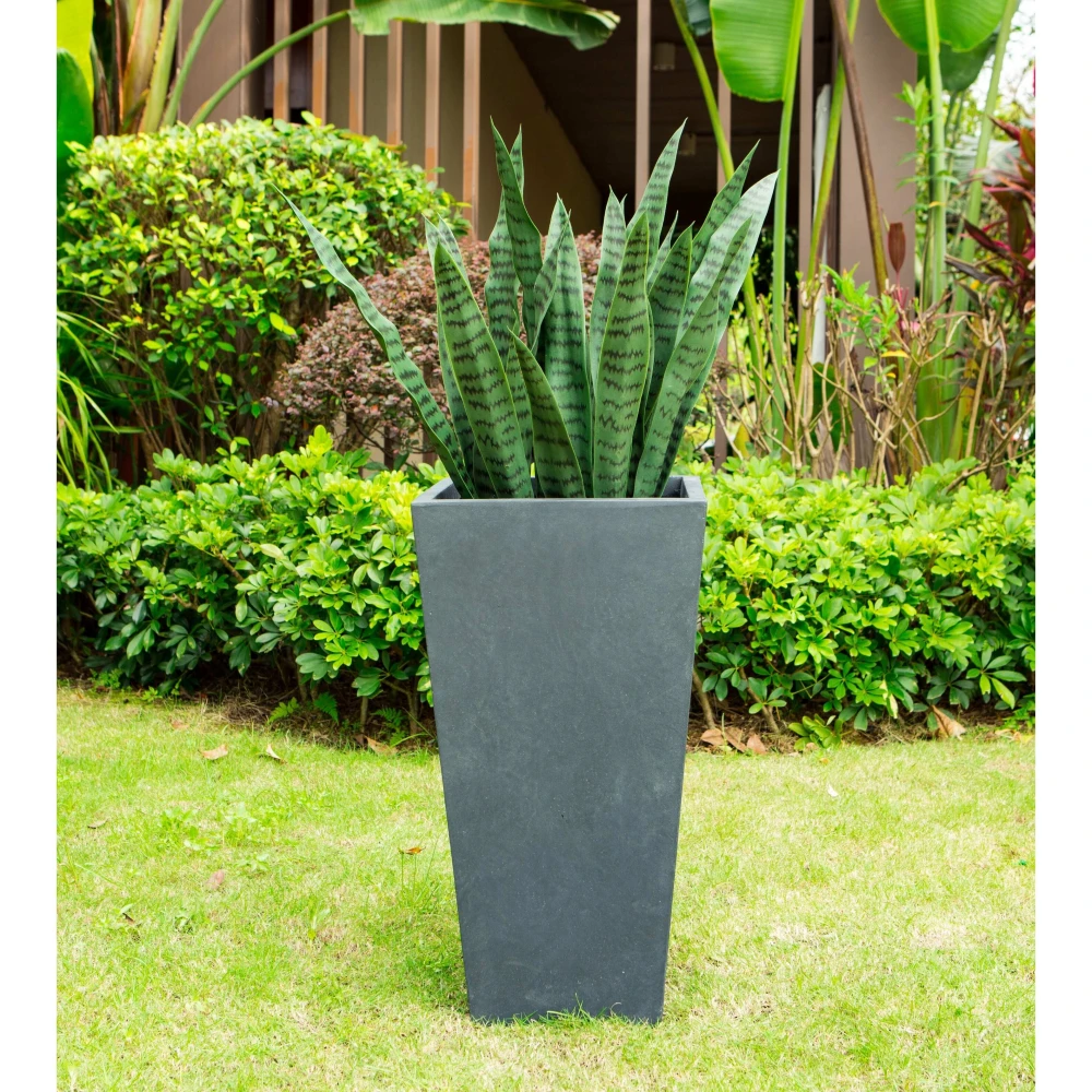 Concrete Tapered Tall Rectangle Planter Any Color Luxury Paint Indoor & Outdoor Use Pots