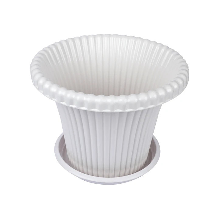 Daisy Flower Tub with Tray 8"