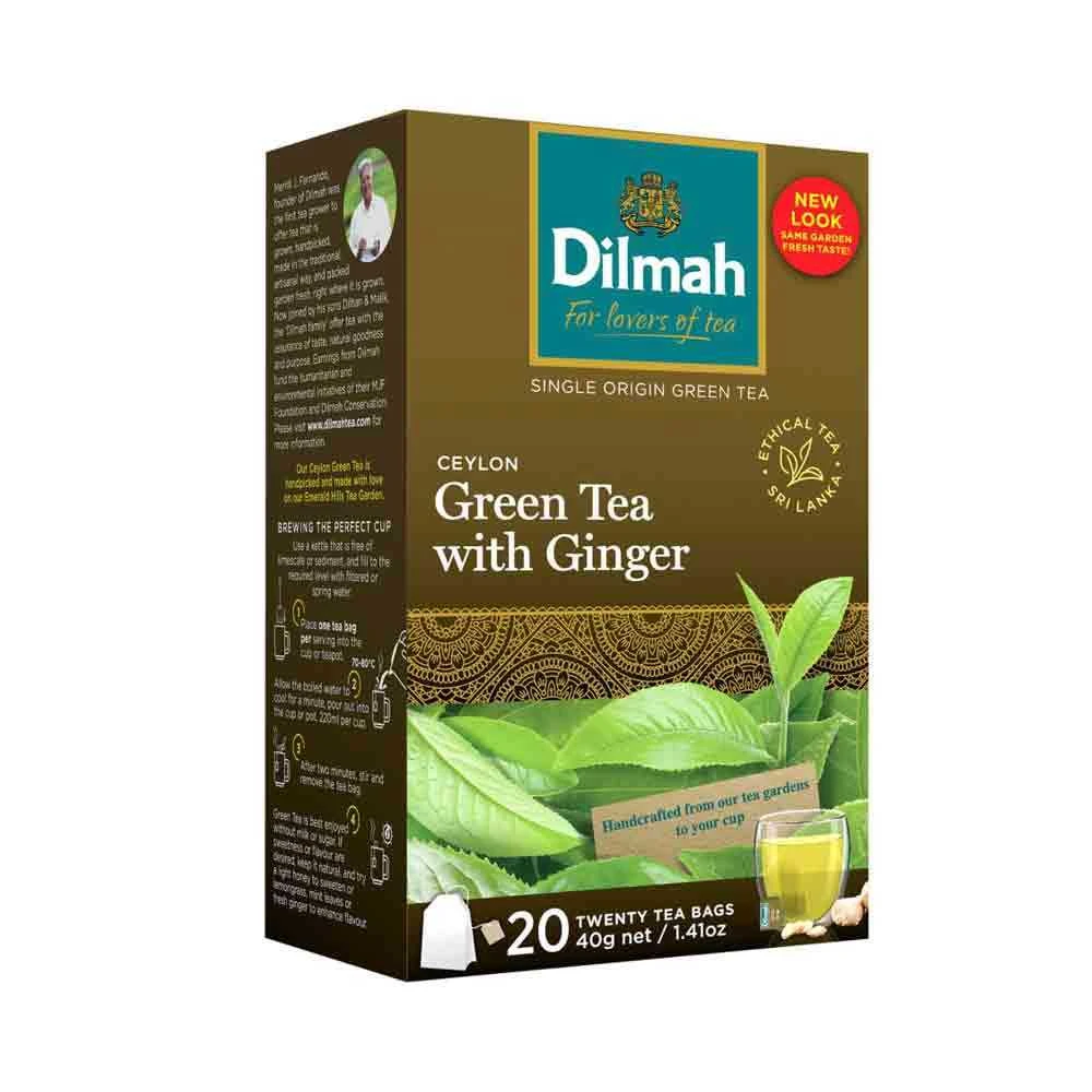DILMAH PURE CEYLON GREEN TEA WITH GINGER 40 GM