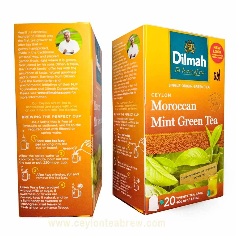 DILMAH PURE CEYLON GREEN TEA WITH MOROCCAN MINT 40 GM