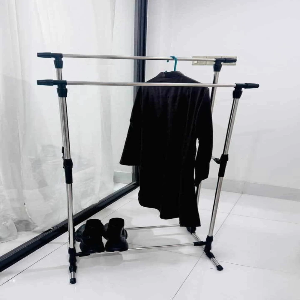 Double pole clothes organizer / drying stand