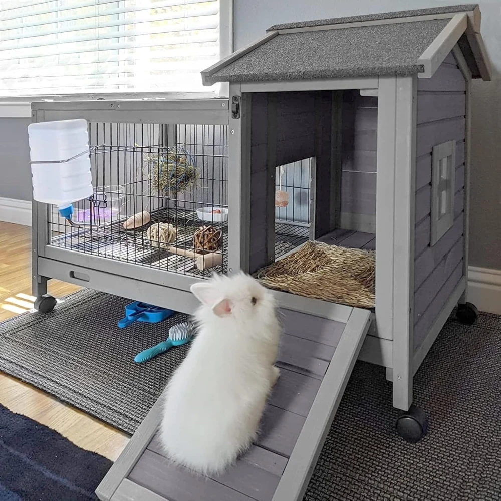 GUTINNEEN Rabbit Hutch with Casters