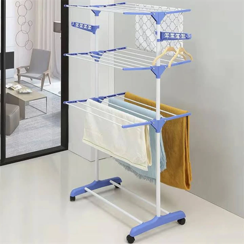 Heavy Duty Stainless Steel Double Pole Foldable Cloth Dryer Stand