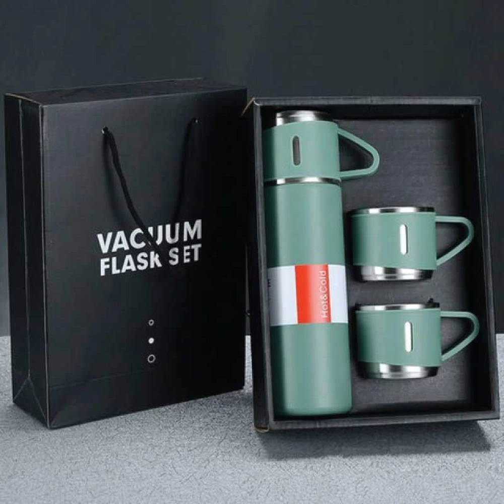 Hot & Cool Water Bottle Tea Flask Hot Pot With 2Cup For Gift Item