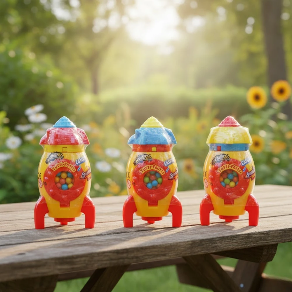 Johny Bee Spining Rocket Mini Candy Multi Color - 5g