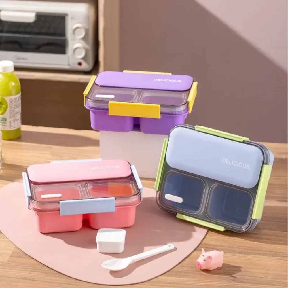 Large-Capacity 3-Compartment Bento Lunch Box