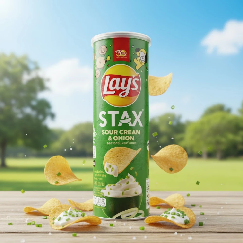 Lays Stax Chips Cour Cream & Onion - 100g