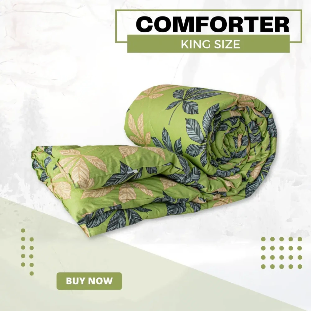 Leafscape Printed Comforter – Green
