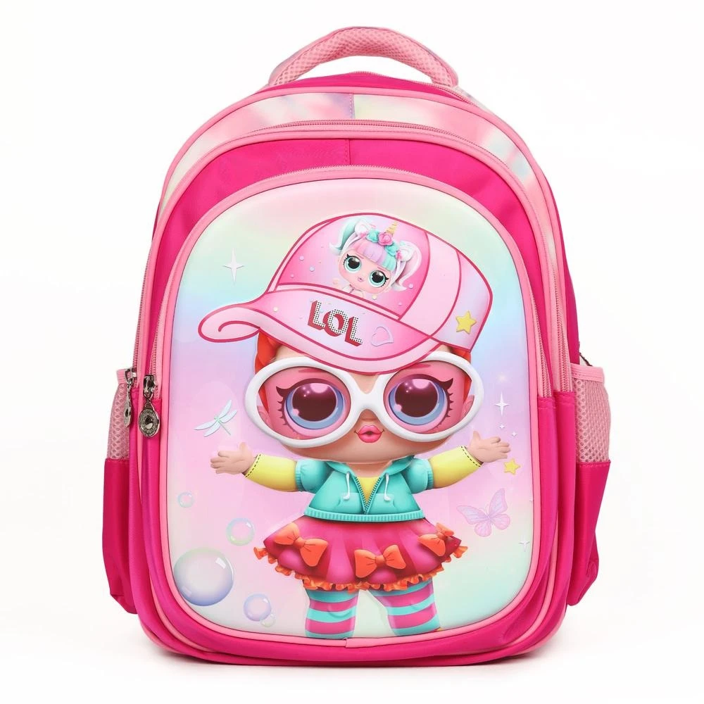 LOL Surprises Cartoon Kids Cute Pink Nylon Fabrics School Bag
