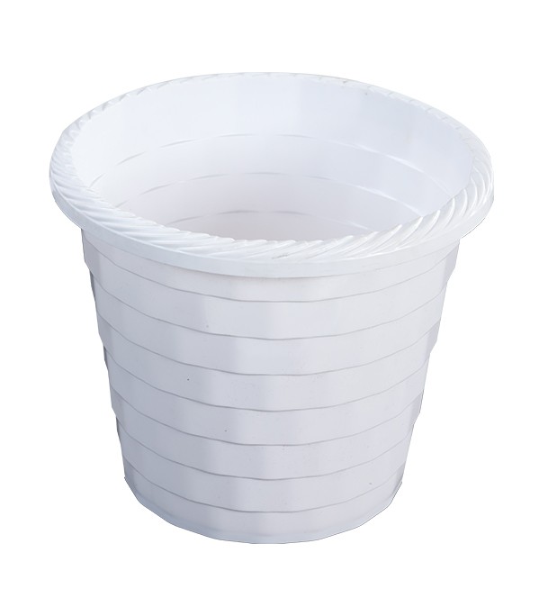 Marble Flower Tub with Tray 11" White TEL