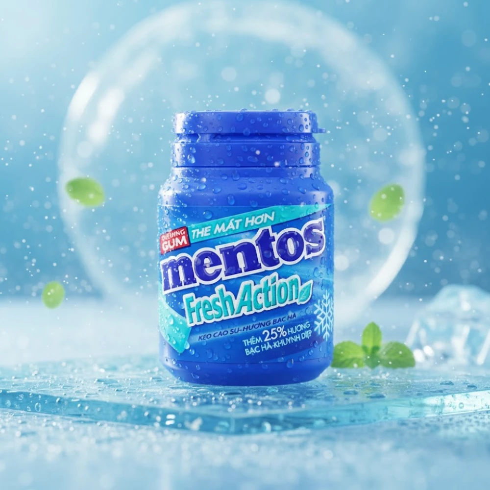 Mentos Fresh Action Chewing Gum - 56g