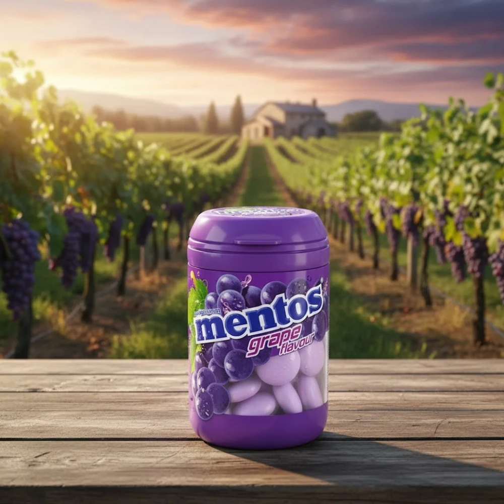 Mentos Grape Flavor Chewy Dragees - 120g