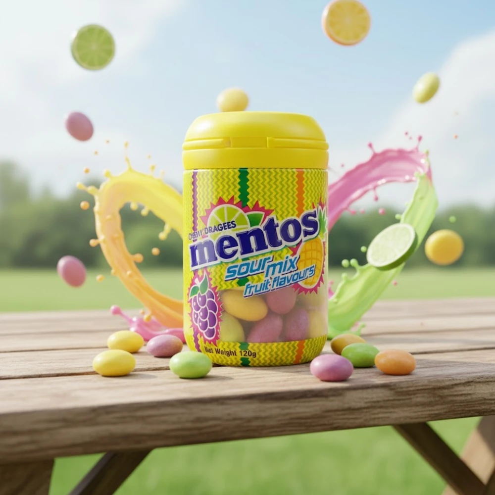 Mentos Sour Mix Fruit Flavours - 120g