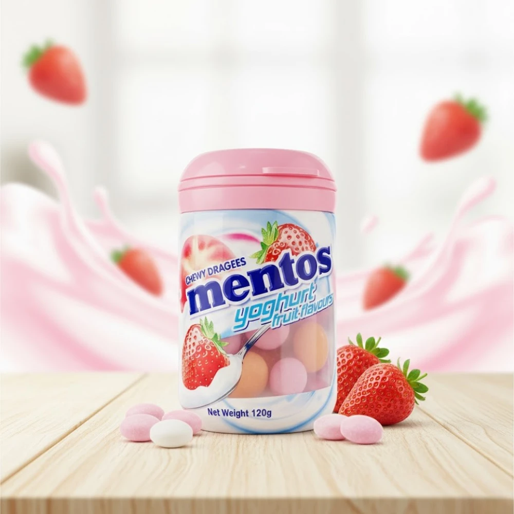 Mentos Yoghurt Fruit Flavours - 120g