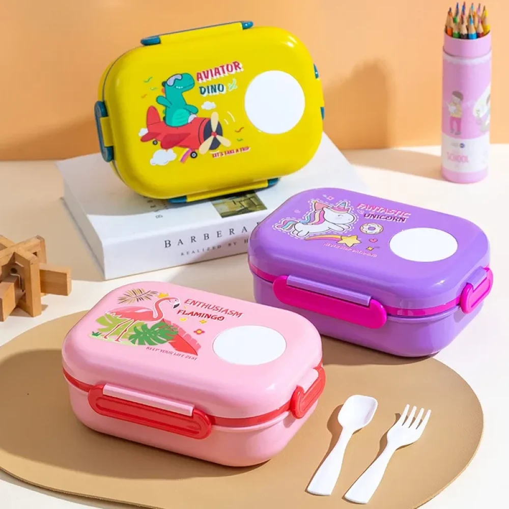 Microwave-Safe Unicorn Bento Lunch Box for Kids