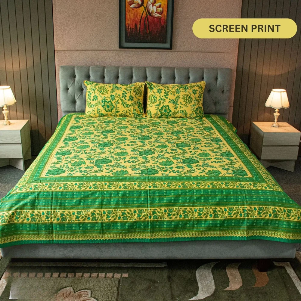 Nature’s Canvas Bed Sheet – Screen Printed