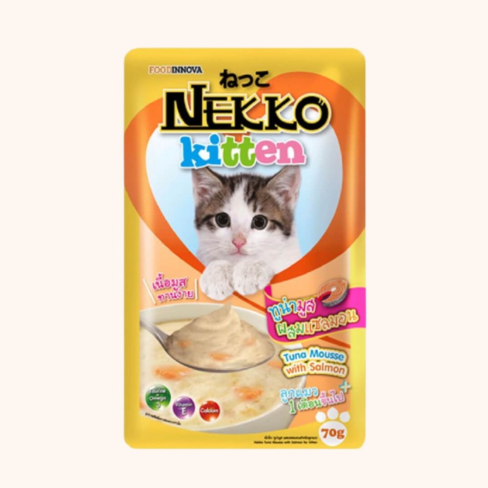 Nekko Kitten Pouch Tuna Mousse With Salmon