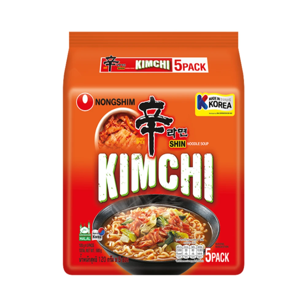 Nongshim Shin Kimchi Noodle Soup Family Pack 120 Gm X 5 Pcs KR