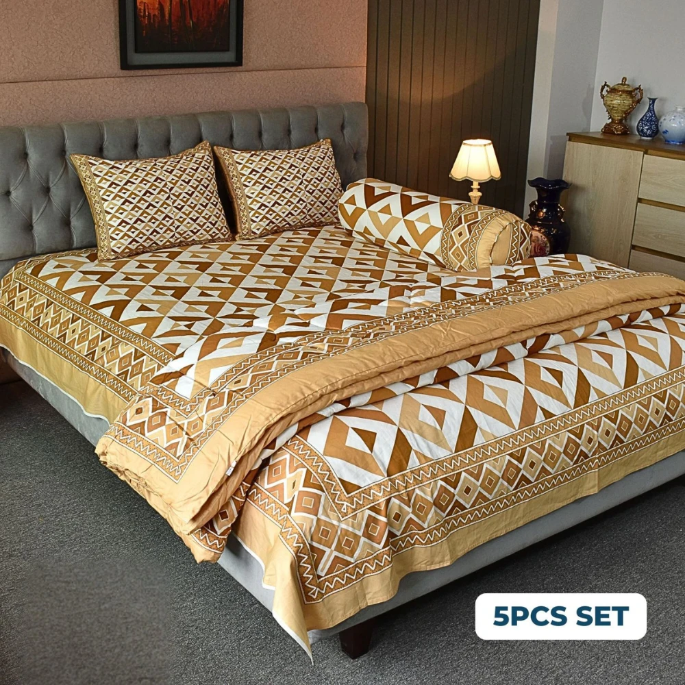 Pattern Play Comforter Bedding Set – Brown Magic (5Pcs)