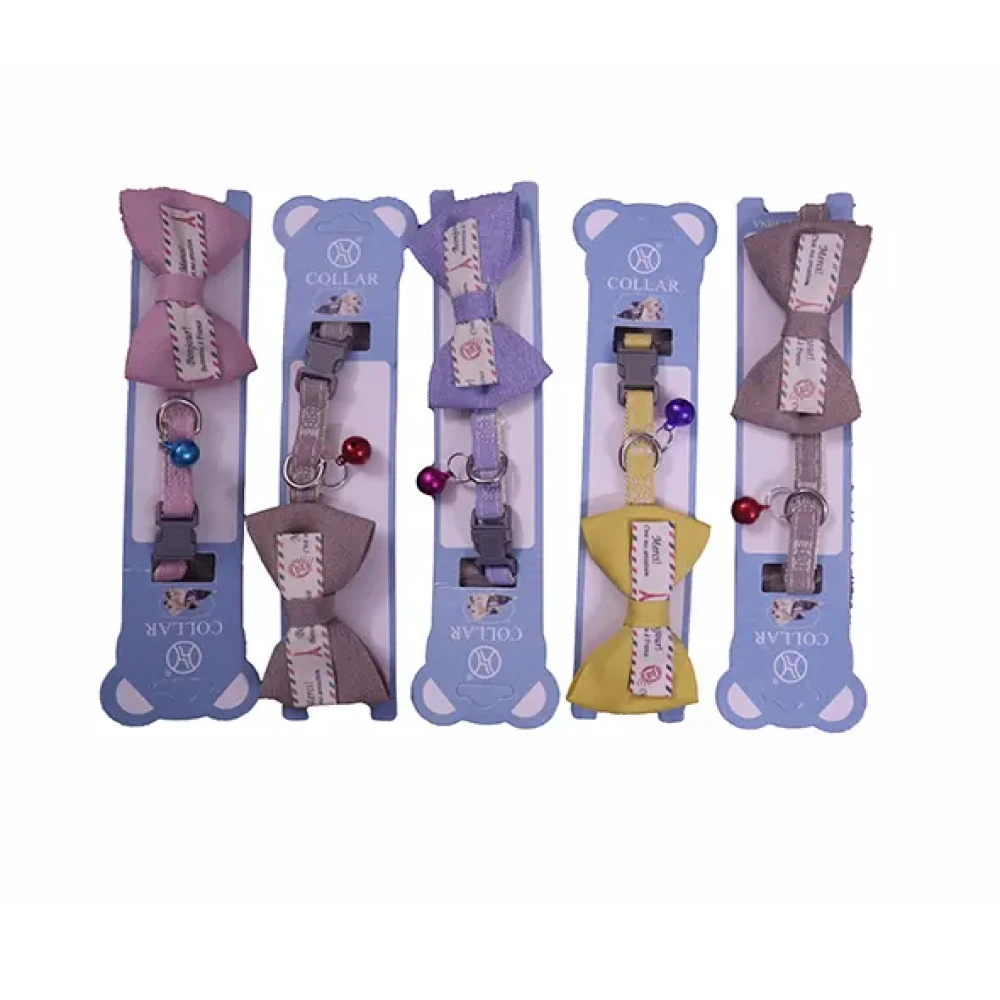 Pet Tie Collar Belt Mix Color With Bell