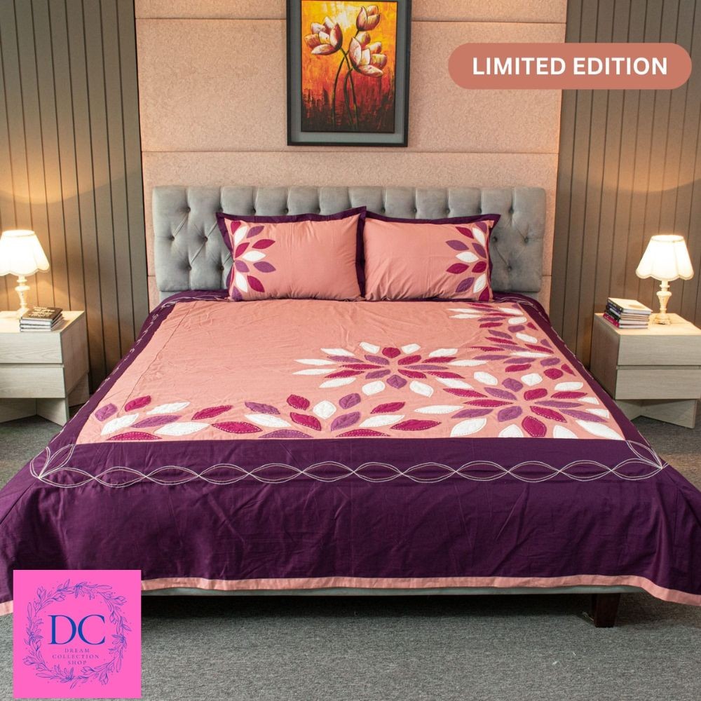 Petal Whisper Embroidered Bed Sheet