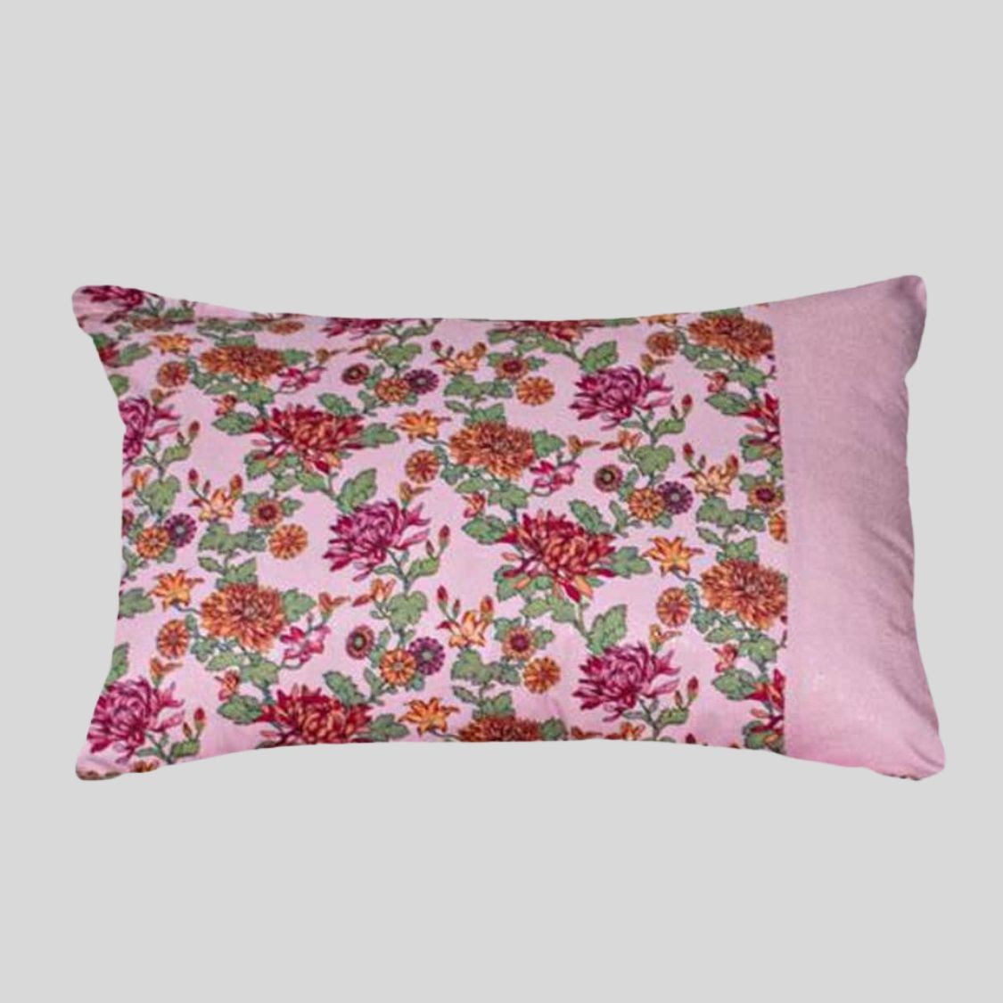 Pink & Green Flower – Head Pillow Cover