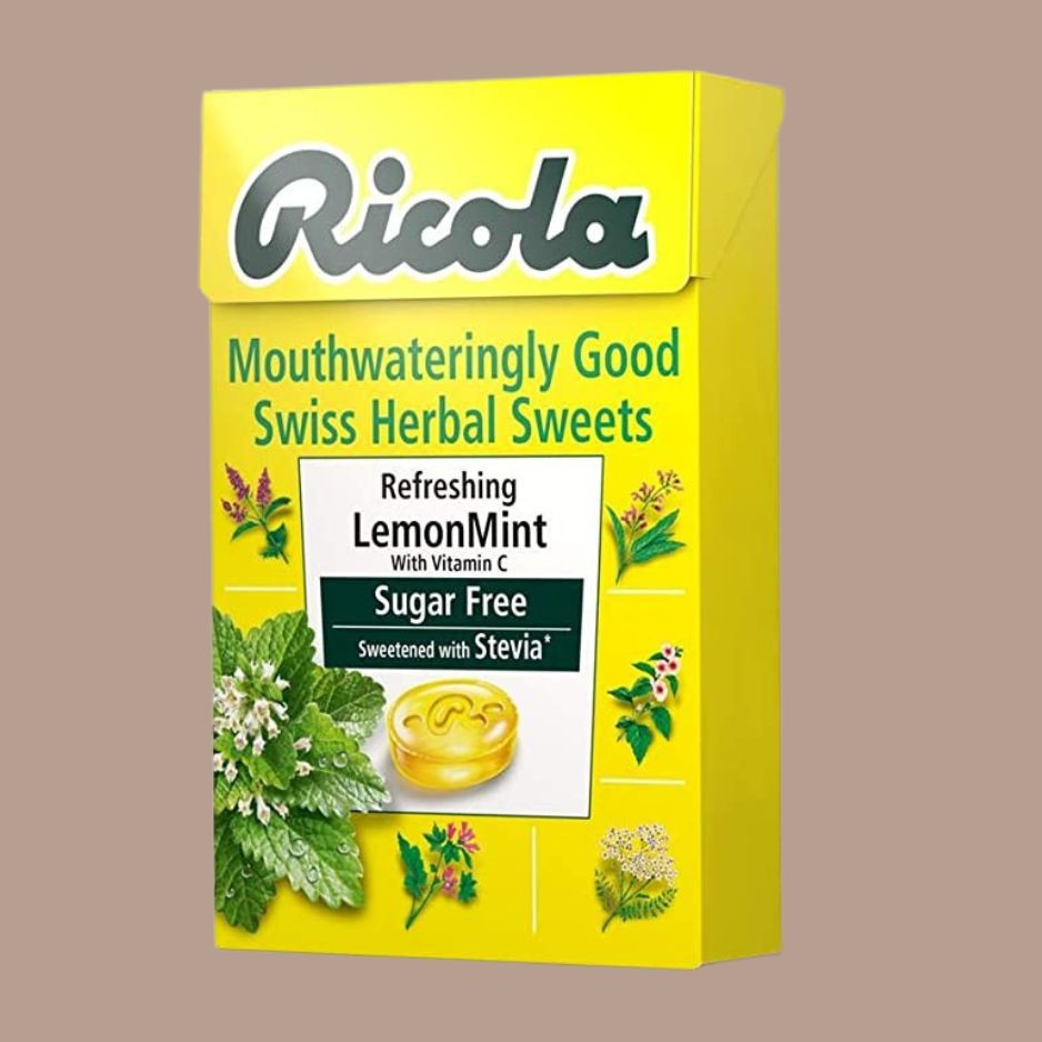 Ricola Refreshing Lemon Mint Sugar Free Sweetened with Stevia
