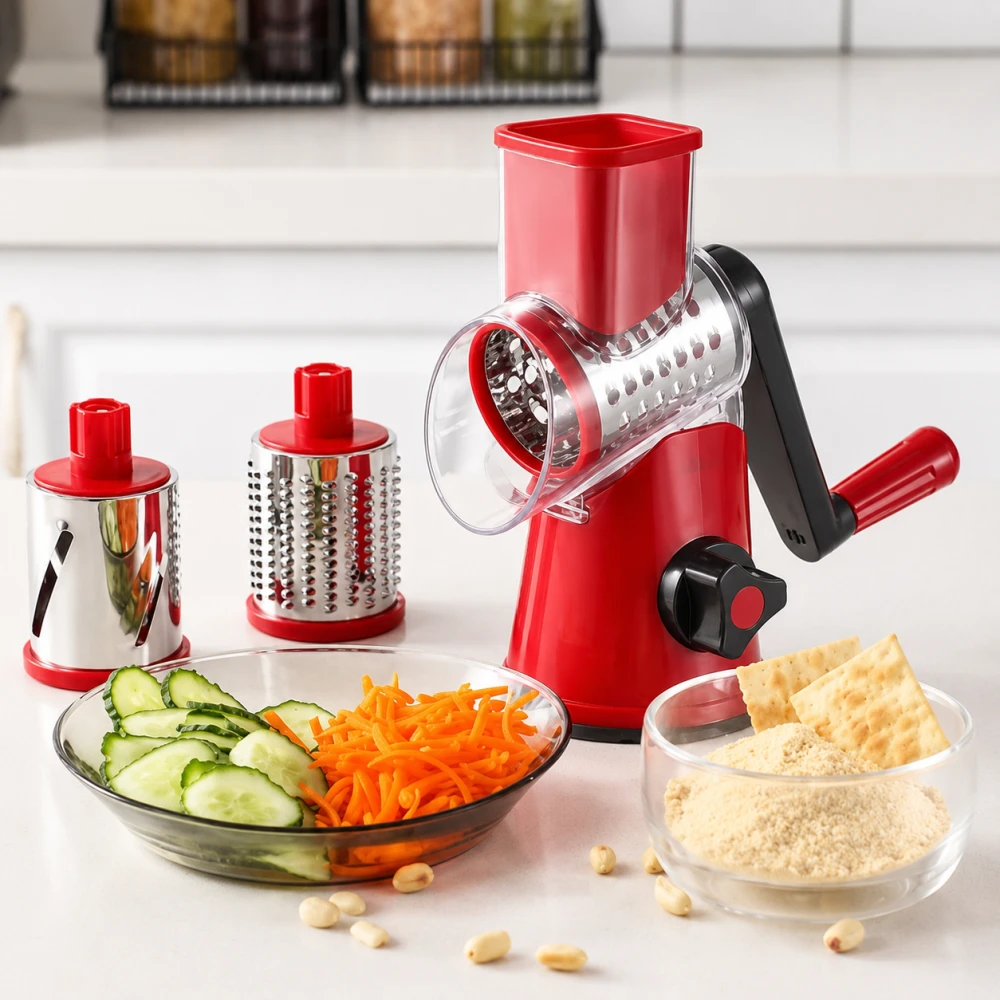 Rotary Vegetable Slicer & Manual Drum Grater
