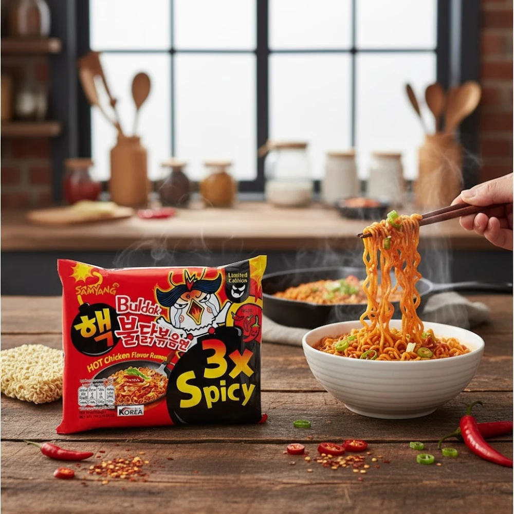 Samyang Hot Chicken Flavor Ramen 3x Spicy Noodles - 140g