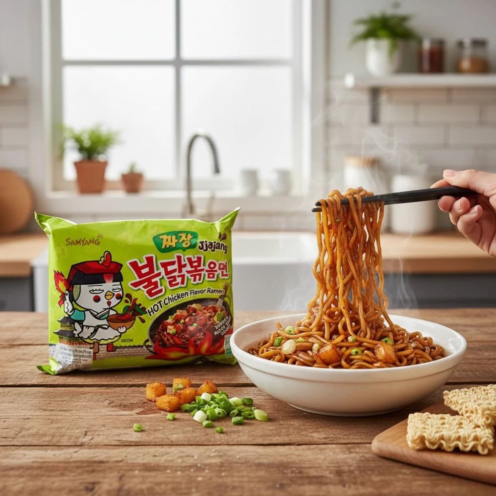 Samyang Jjajang Hot Chicken Flavor Ramen Noodles - 140g