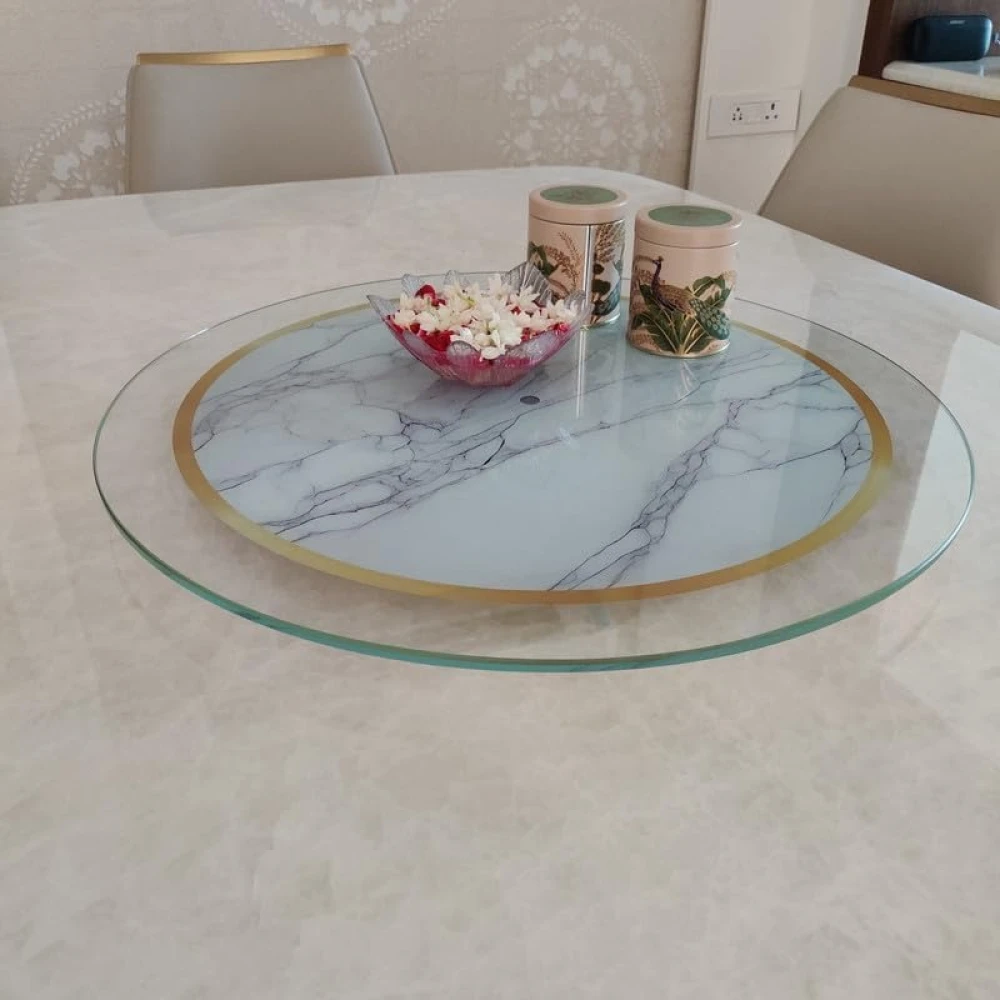 Shiyon 360 Revolving Tray – Lazy Susan Rotating Toughened Glass Tray