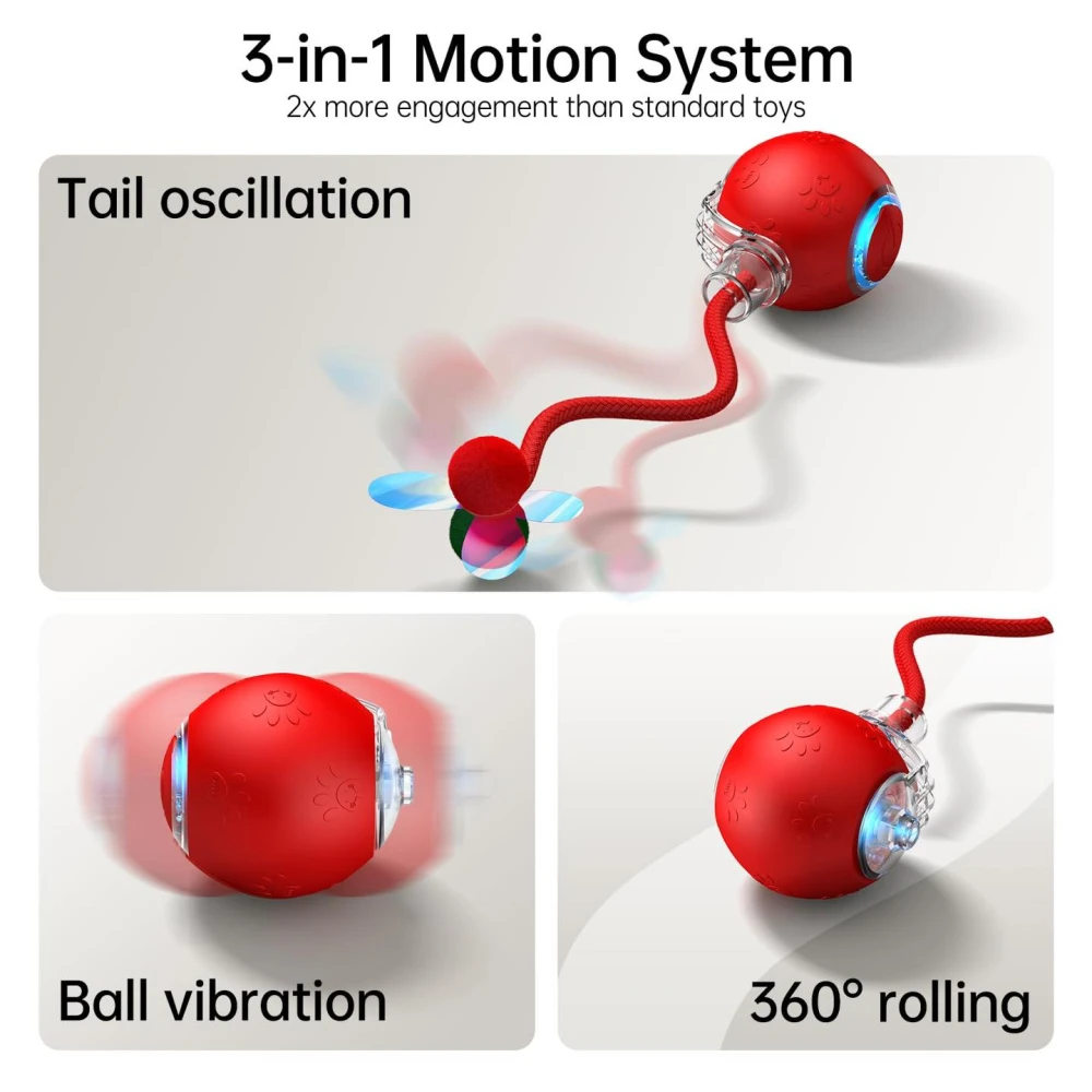 Smart Cat Chirping Roller Ball with Motion Sensor