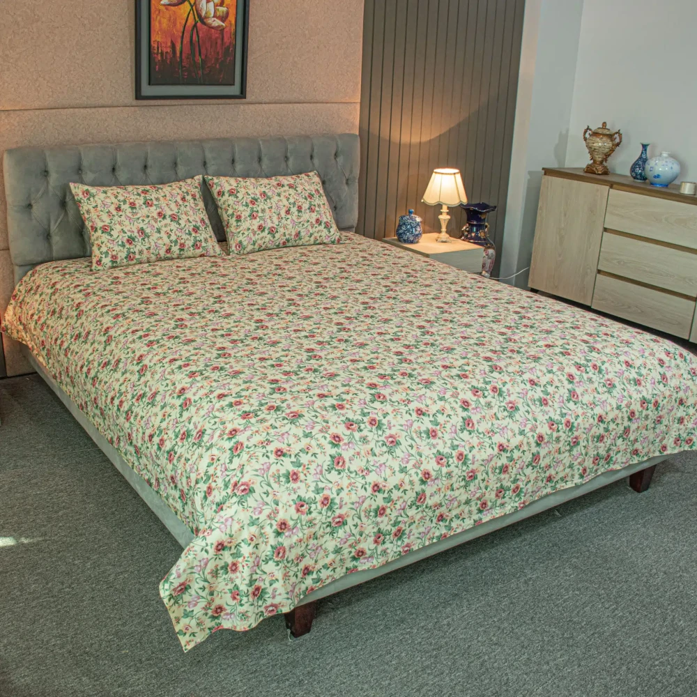Spring Serenity Print Bedsheet – Cream