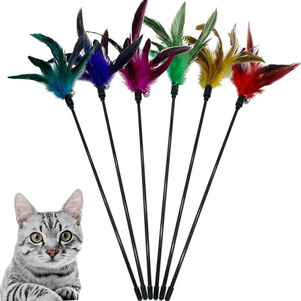 Stick Feather Toy with Bell