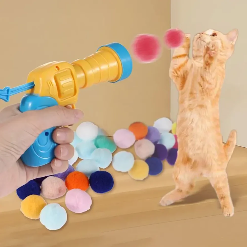 Toy Gun with 5 Plush Ball Bullet
