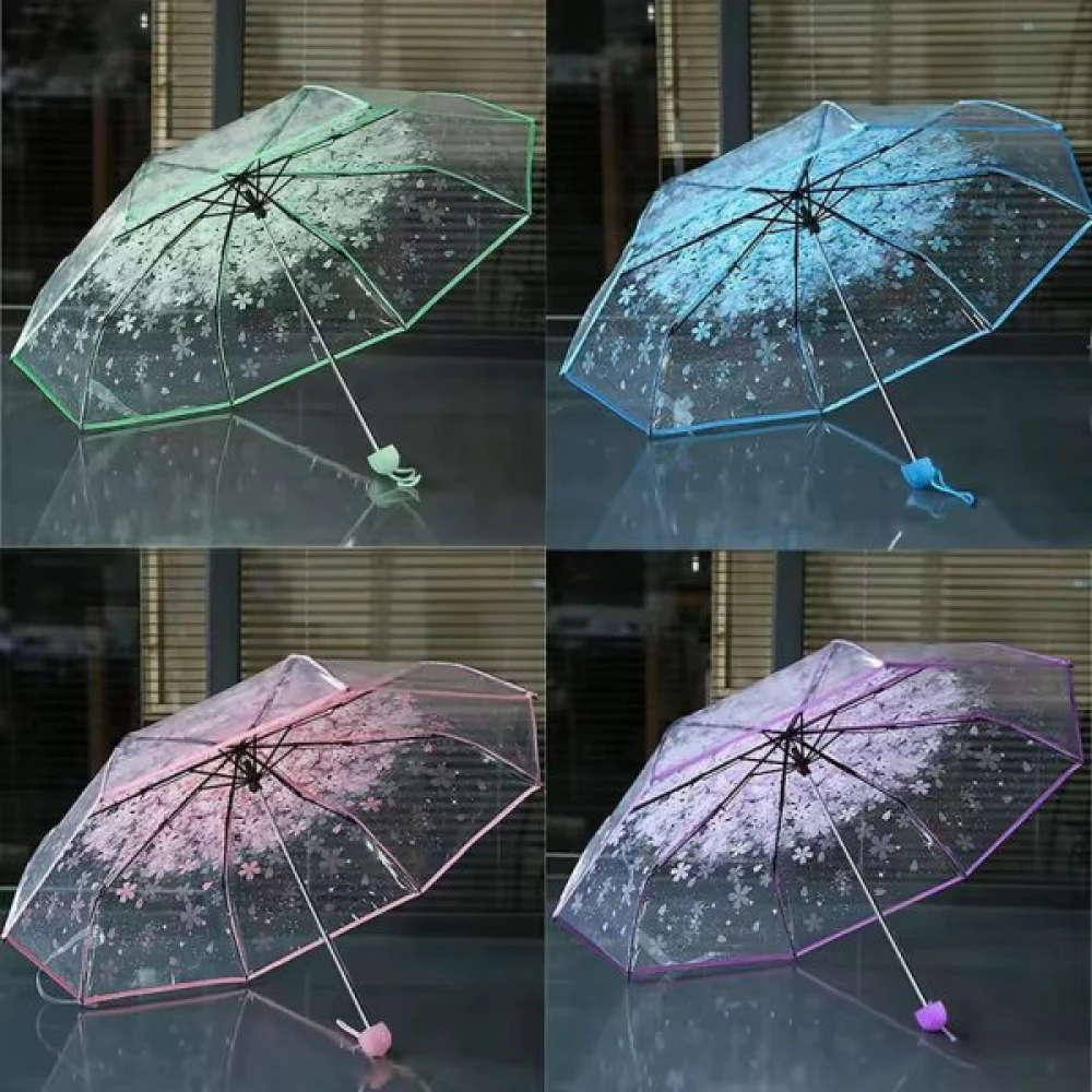 Transparent Clear Umbrella 3 Fold Umbrella