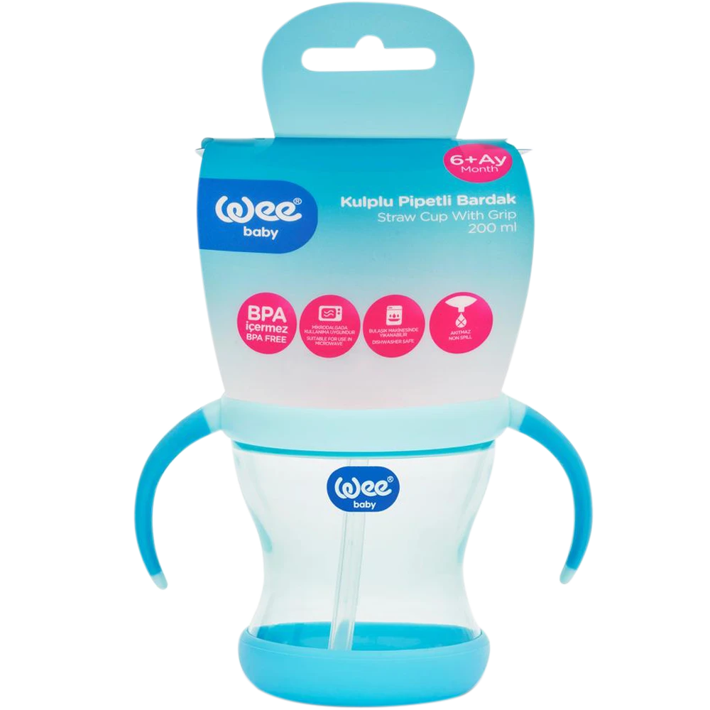 Wee Baby Straw Cup with Gri- 200 ml